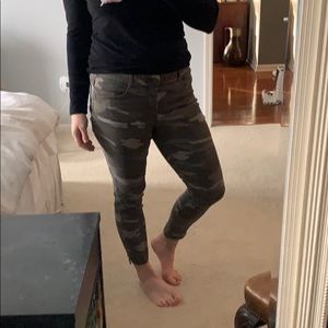 Camo denim ankle jeans